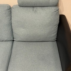 美品 ニトリ 2way 高級ソファー ブラック ブルー　の画像