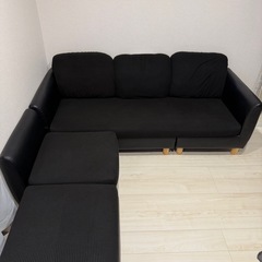 美品 ニトリ 2way 高級ソファー ブラック ブルー　の画像