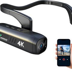  CAMMHD 4K ビデオカメラ C2-32G 2200mAh 　ハンズフリーの画像