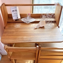 【大川家具】楠（クス）材使用・学習机セット♬跳ね上げ天板。想像力爆上がり！の画像
