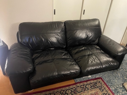 ニトリ　2人用ワイド本革ソファ