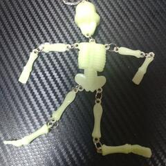昭和レトロ【ホネホネロック】光るガイコツ　夜光　コスモス　ガチャ　駄菓子屋玩具　キーホルダーの画像