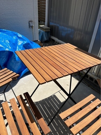 テーブル&チェアー4脚　屋外用　　美品