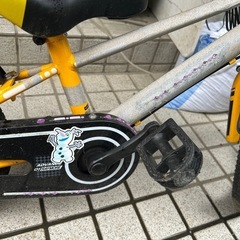自転車 イエロー バスケット付き　14インチ　トイザラスの画像