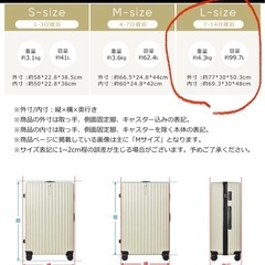 キャリーケース　スーツケース　
海外旅行　99.7L 預け荷物最大サイズ の画像