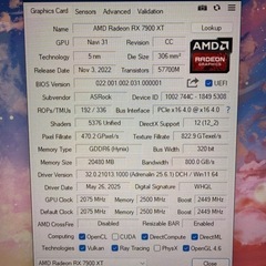 Radeon RX 7900 XT Phantom Gaming 20GB OC [PCIExp 20GB] 中古動作確認済みの画像