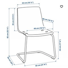 イケア トービアスチェア 2脚セット IKEA TOBIAS クリア クロムメッキ 椅子の画像