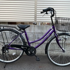 整備・美品車＞シティサイクル26インチ自転車・外装6段変速・LEDオート