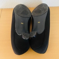 パンプス レディース 24cm 黒 の画像