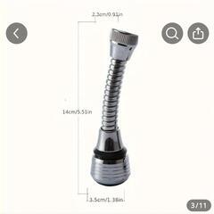 新品、未使用1個 柔軟なクロームメタル蛇口エクステンダー - 二段階回転式 360° 回転温冷水節約キッチンシンクスプレー、人間工学に基づいたグリップ付き、耐久性のあるシンクアクセサリー、洗練されたメタリック仕上げの画像