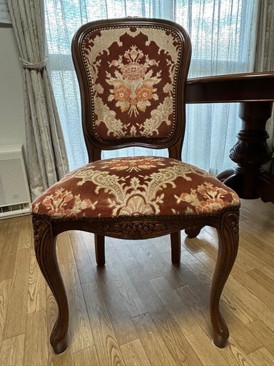 イタリア製　猫脚ダイニングチェア　金華山