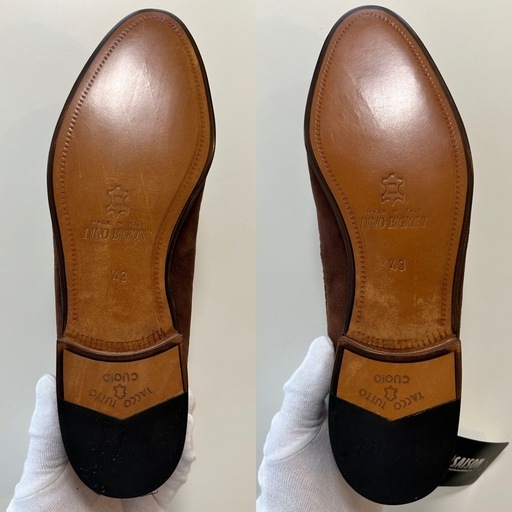 未使用ディノビギオーニメンズローファースリッポンビジネスシューズドレスシューズスエードエキゾチックレザー紳士靴男性用