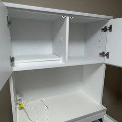 【美品】【大川家具】 食器棚 ナポリ 88.8cm の画像