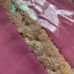 新品　浴衣用重ね衿  1点　ピンク スパンコールの画像