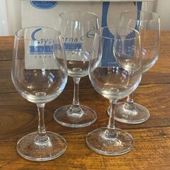 Crysterna white wine Royal Salute　クリステルナ、ワイングラス・ブランディーグラス　255ml ４個　中古品の画像