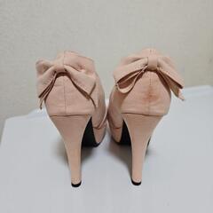 オープントゥパンプス(ピンク)の画像