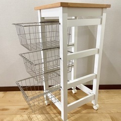 キッチンワゴン　キャスター付きの画像