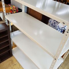 大型スチールラック 5段ラック ホワイト◆幅120㎝×奥行46㎝×高さ180㎝◆近隣配送無料 買取帝国 朝霞店の画像