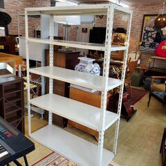 大型スチールラック 5段ラック ホワイト◆幅120㎝×奥行46㎝...