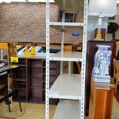 大型スチールラック 5段ラック ホワイト◆幅120㎝×奥行46㎝×高さ180㎝◆近隣配送無料 買取帝国 朝霞店の画像