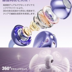 【定価3899円】イヤーカフ型 ワイヤレスイヤホン Bluetooth5.4 紫の画像