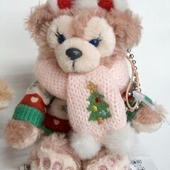 タグ付き未使用 ダッフィー＆シェリーメイ ぬいぐるみ キーホルダー 2体セット 2018 クリスマス Xmas ストラップ　☆ PayPay(ペイペイ)決済可能 ☆ 札幌市 豊平区 平岸 平岸店の画像