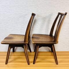 TWO-ONE STYLE ダイニング回転チェア トコシエ NAFCO 天然木 2脚セットの画像