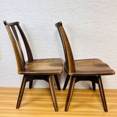 TWO-ONE STYLE ダイニング回転チェア トコシエ NAFCO 天然木 2脚セットの画像