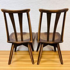 TWO-ONE STYLE ダイニング回転チェア トコシエ NAFCO 天然木 2脚セットの画像