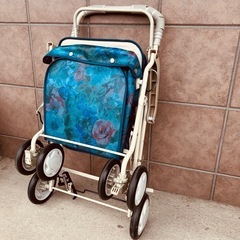 JH0305 ショッピングカート　キャリーカート　シルバーカー　手押し車　座面付き　収納可能　島製作所の画像