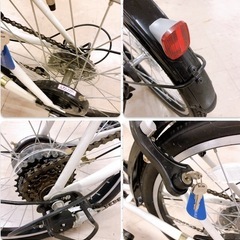 折りたたみ自転車 ROXY 丸石サイクル 20インチ LEDライト 6段変速の画像
