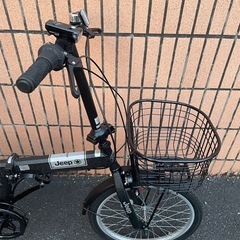 Jeep 折りたたみ自転車 ブラック 20インチ カゴ付き