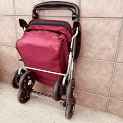 JH0357 ショッピングカート　キャリーカート　シルバーカー　手押し車　座面付き　収納可能　島製作所　の画像