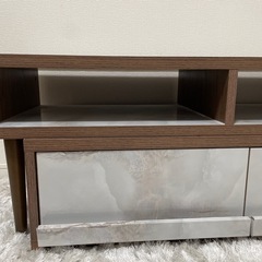 テレビ台　ローデスク　引き出し付き　伸縮式　収納付き　ブックシェルフ付きの画像