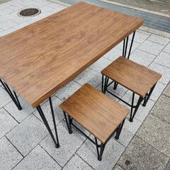 ヴィンテージ ダイニング5点セット コンパクト カフェ風スタイルの画像