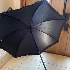 日傘　黒　ドット柄　雨天兼用
の画像