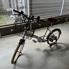 【販売7月末まで】GRAPHIS (グラフィス) 折りたたみ自転車 20インチ  6段変速 折りたたみカゴ 鍵 ライト の画像