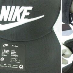 ( M-656 )NIKE ナイキ キャップ 帽子 ブラック 黒 頭囲調節可能 中古の画像