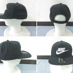 ( M-656 )NIKE ナイキ キャップ 帽子 ブラック 黒 頭囲調節可能 中古の画像