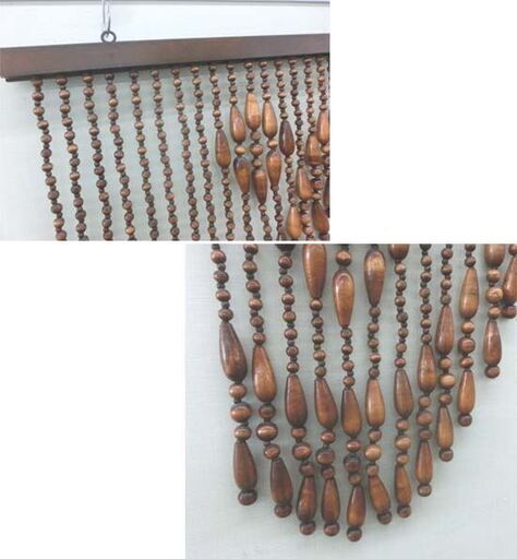 珠のれん　ロング寸　木玉暖簾　長さ152㎝　昭和レトロ　レトロポップ　当時物 ◇珠のれん 木玉暖簾 昭和レトロ レトロポップ◇長さ114㎝ 当時物 ②