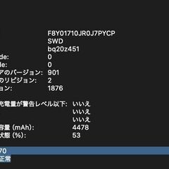 MacBook Pro（13インチ,2020,Thundeabolt 3ポート x 4）512GB/16GB〈MWP42J/A〉④の画像