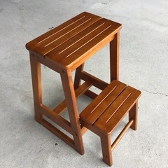 踏み台　ステップチェア　脚立 木製　中古品の画像