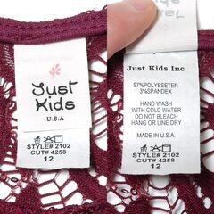 Just Kids U.S.A. 美品 レースワンピースドレス 12才サイズ ワインレッドの画像