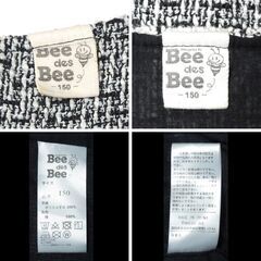 Bee des Bee ビーデスビー ツーピース 150サイズ モノクロツイードの画像