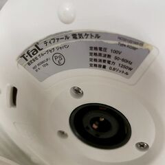【T-fal】 ティファール 電気ケトル KO39 1250W 0.8L 電気湯沸器 ホワイト 動作確認済 生活家電 アプレシア 家庭用 キッチン家電 A0074の画像