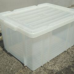 ◎ A プラスチック製 衣装ケース 上開き 幅45㎝ 奥行60㎝ 深さ35㎝ 収納ケース 衣服収納 薄い傷全体的にあり の画像