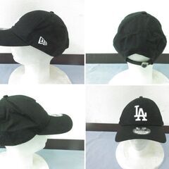 ( M-657 )NEWERA LA Dodgers ニューエラ ロサンゼルス・ドジャース キャップ 帽子 ブラック 黒 頭囲調節可能 中古の画像