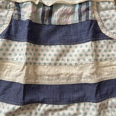 女児95サイズ　半袖ワンピース白/青　美品の画像