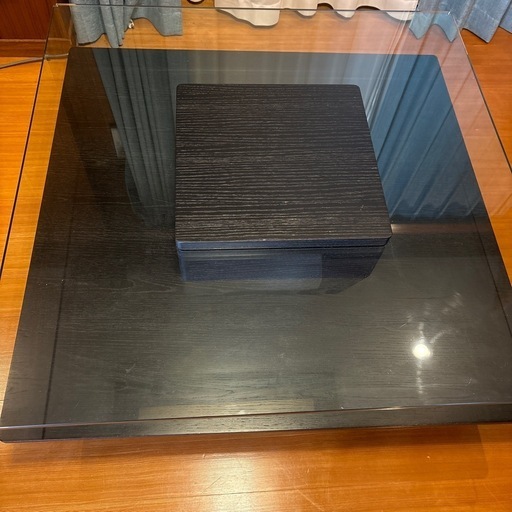 ガラスセンターテーブル木目調