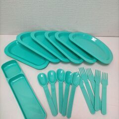 キャンプ 食器セット アウトドア レジャー ピクニックセット　グリーン　250716-12Yの画像